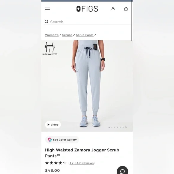 Dusty Blue Figs Scrub Set - Picture 3 of 6